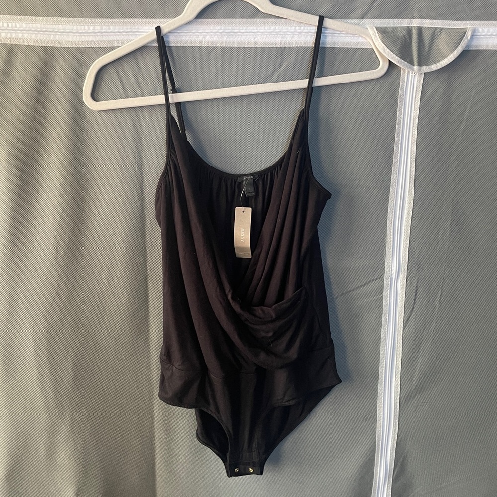 NWT J. Crew black draped bodysuit